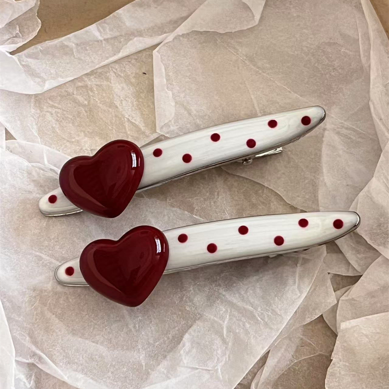 Red heart clip (set)❣️