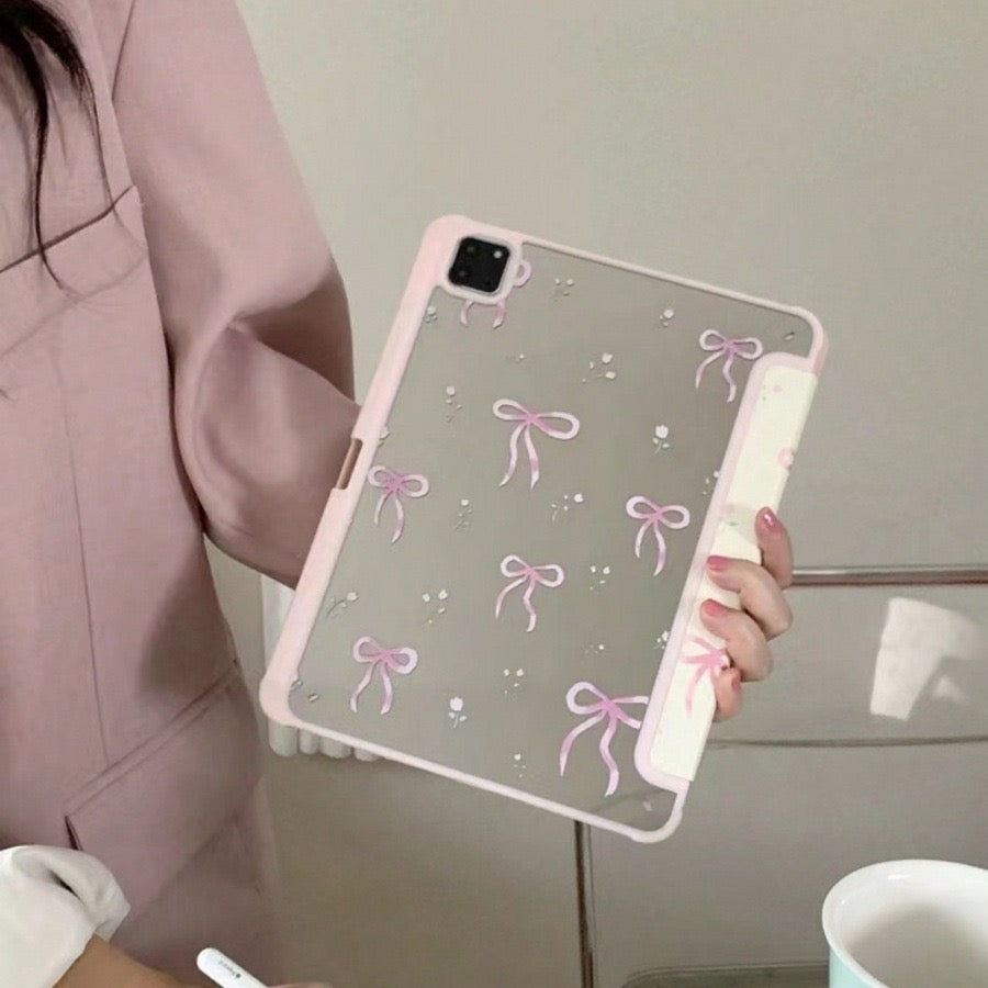 Pink ribbon mirror iPad case