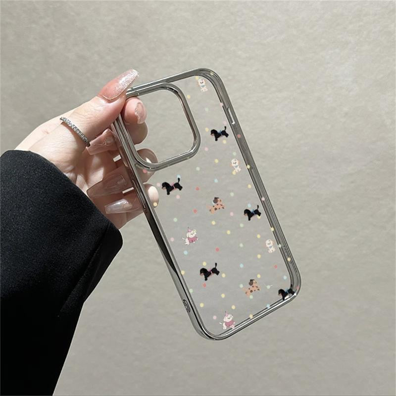 Puppy with colorful dots iPhone case π©