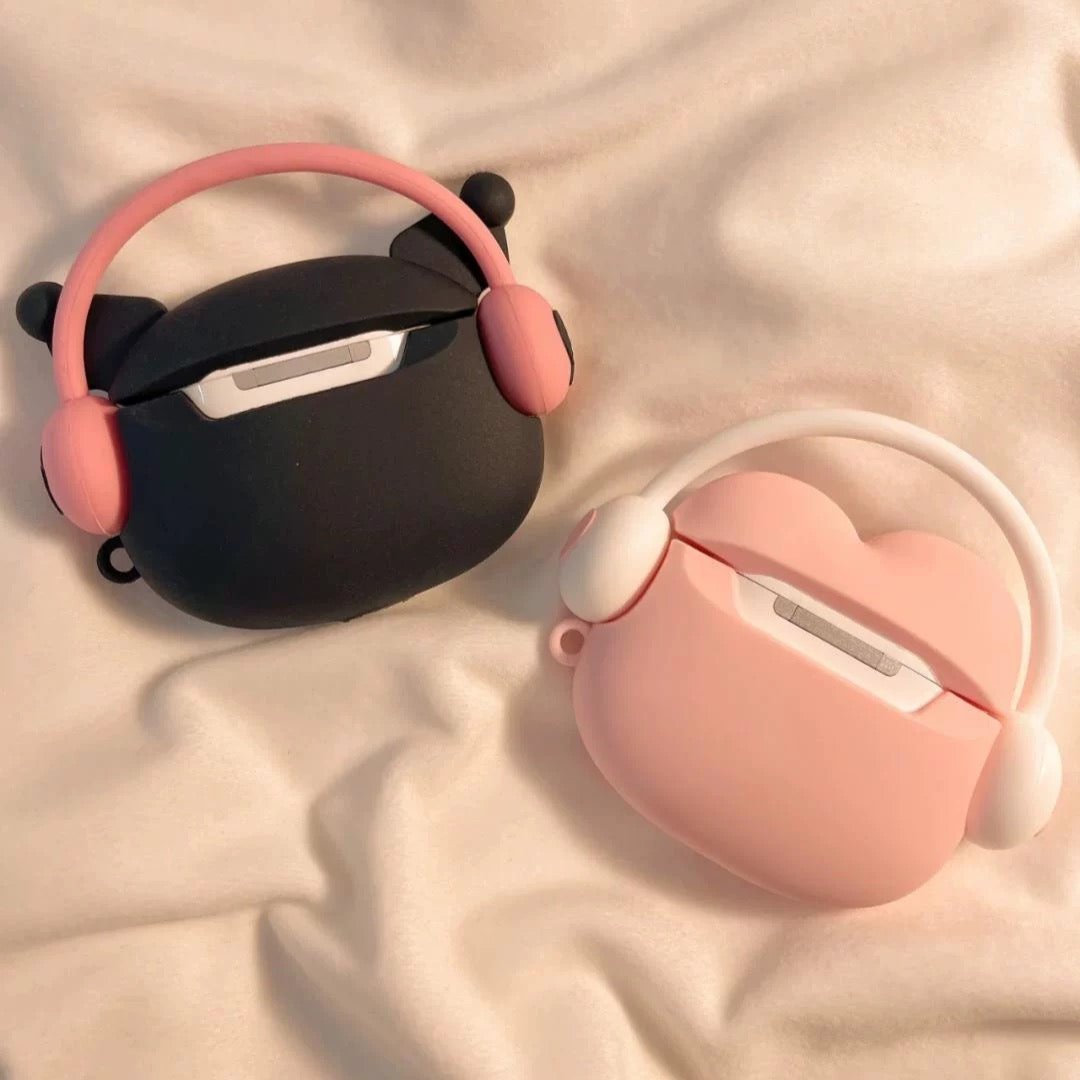 Y2K Kuromi and Melody AirPods case with a retro vibe. Compatible with AirPods Pro 2, AirPods 3, and AirPods 4.