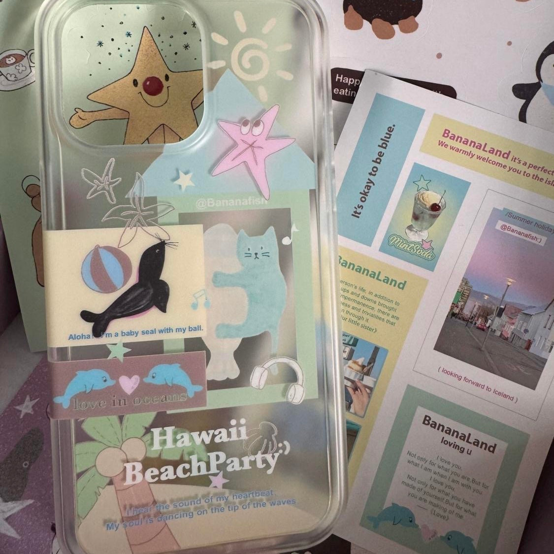 Hawaii beach party collage iPhone case šļø