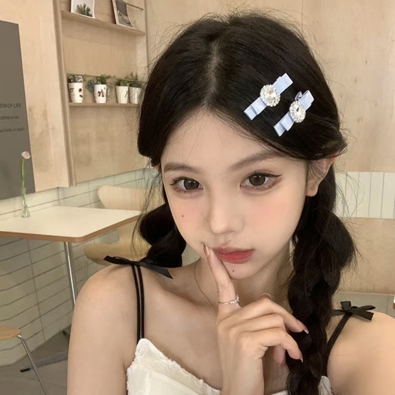 Cristal satin clip (set)