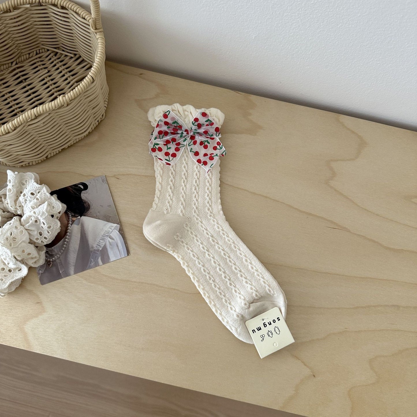 Spring girl Mid-Calf Socks 🍒