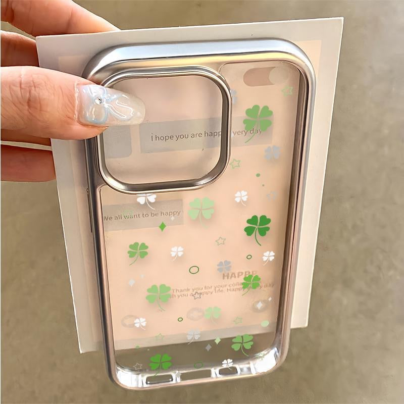 Lucky with silver frame iPhone case
