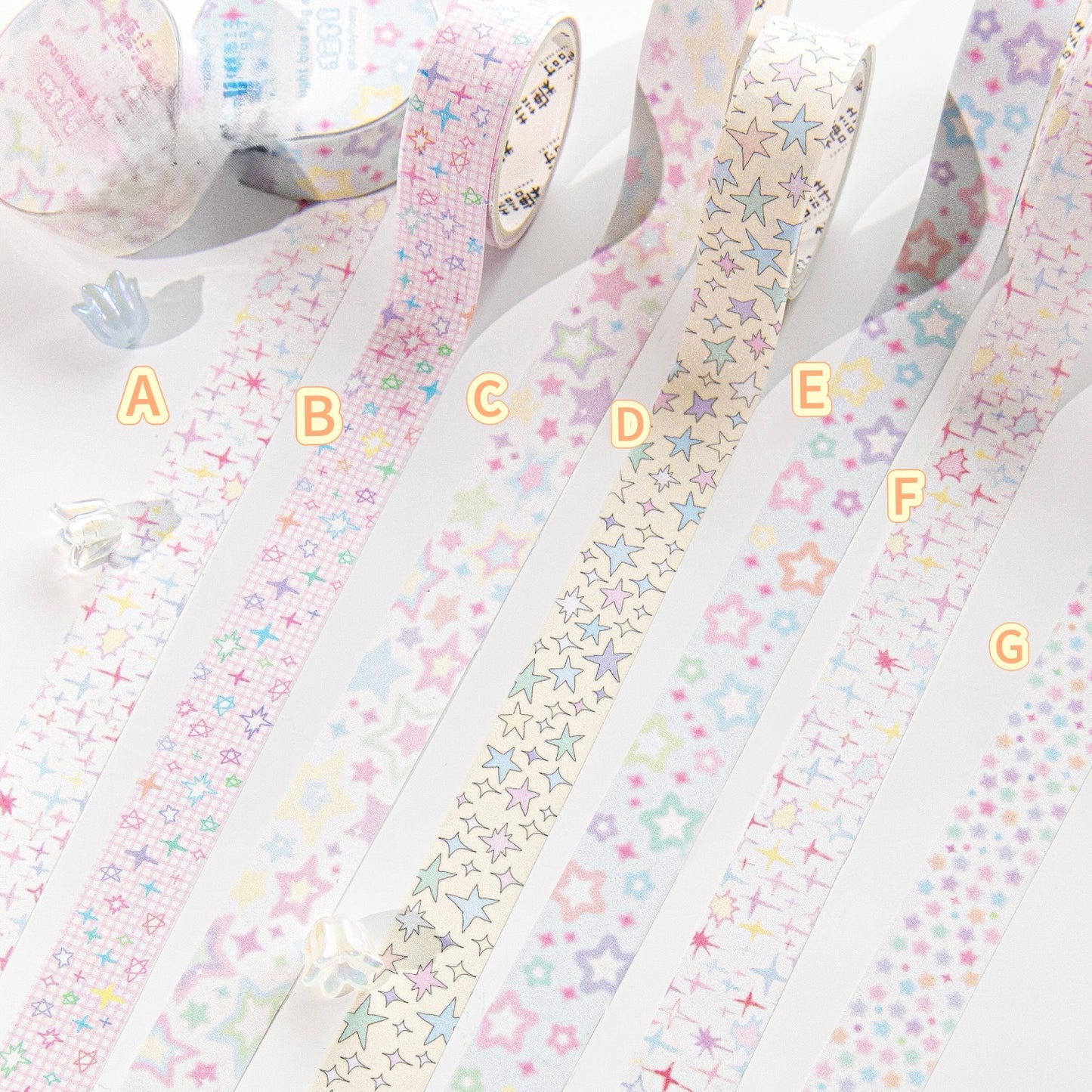 Star series Matte glitter paper tape ✨