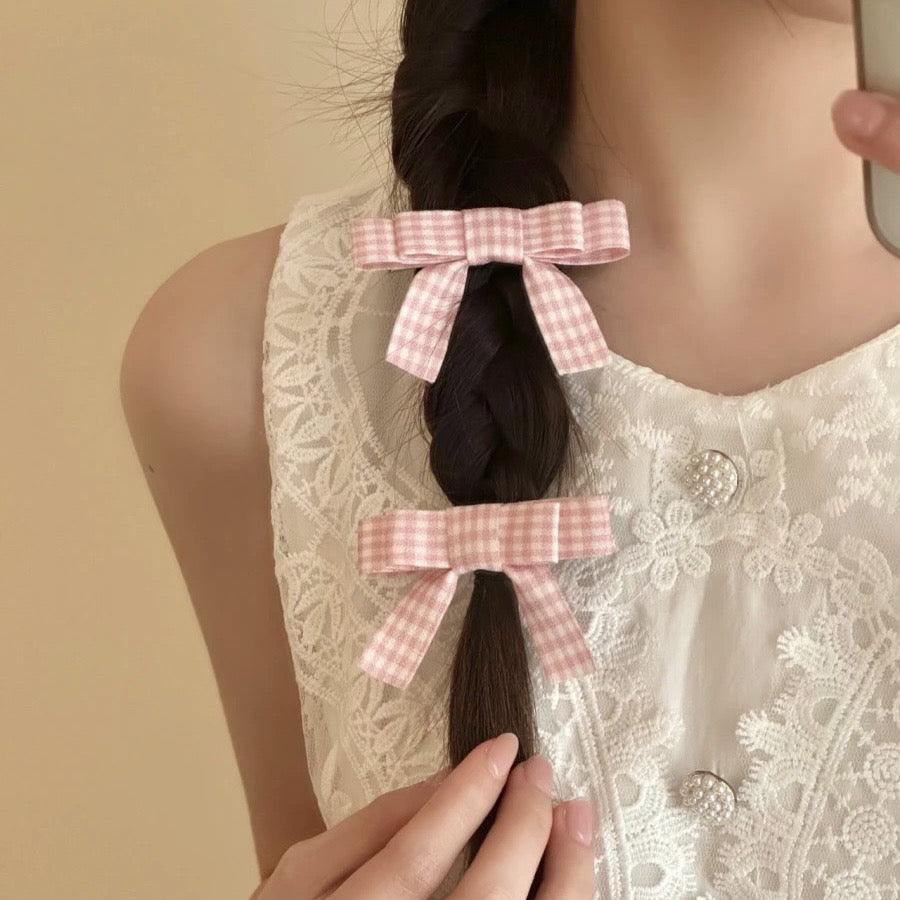 Plaid ribbon clip