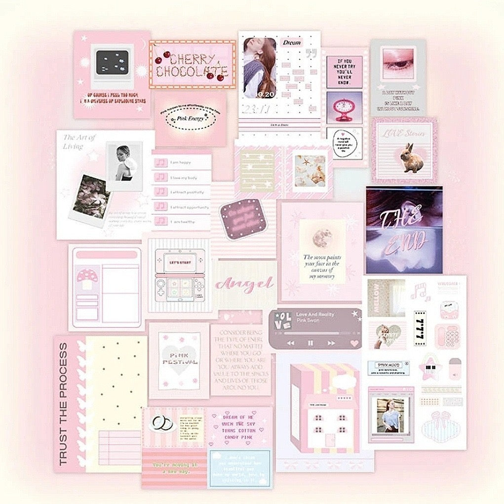Pink style stickers pack