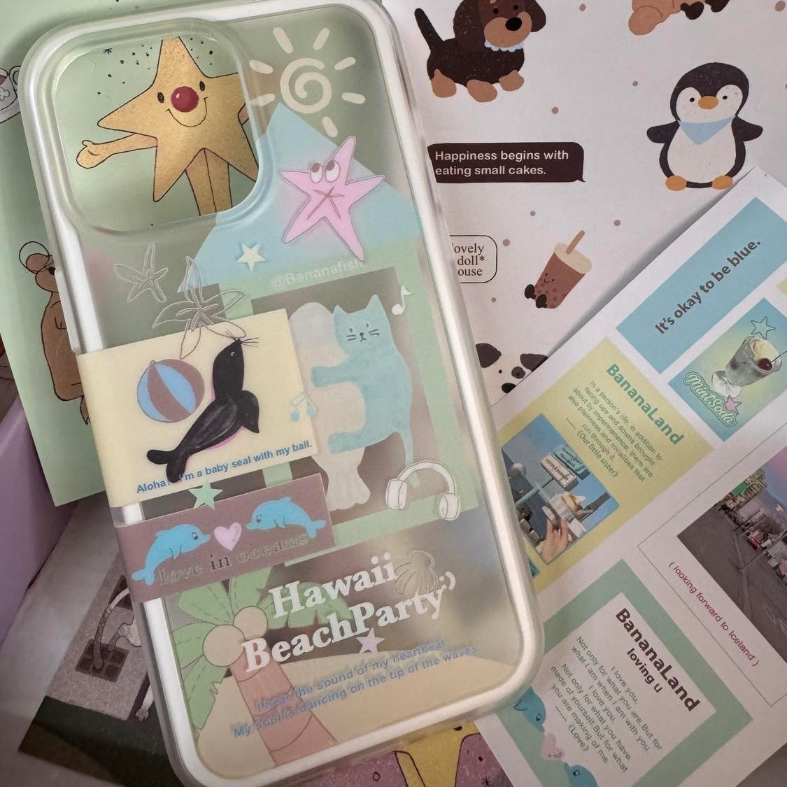 Hawaii beach party collage iPhone case šļø