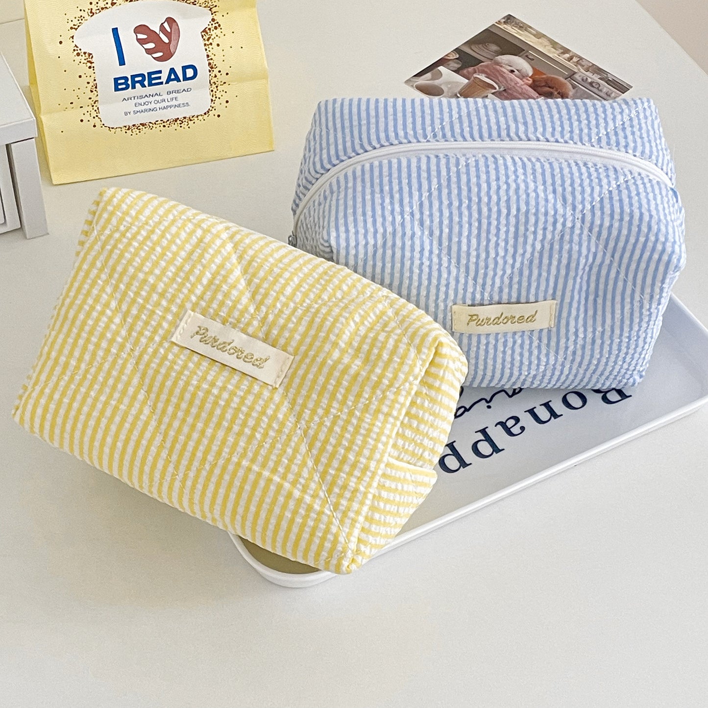 Stripe colorful cosmetic bag π