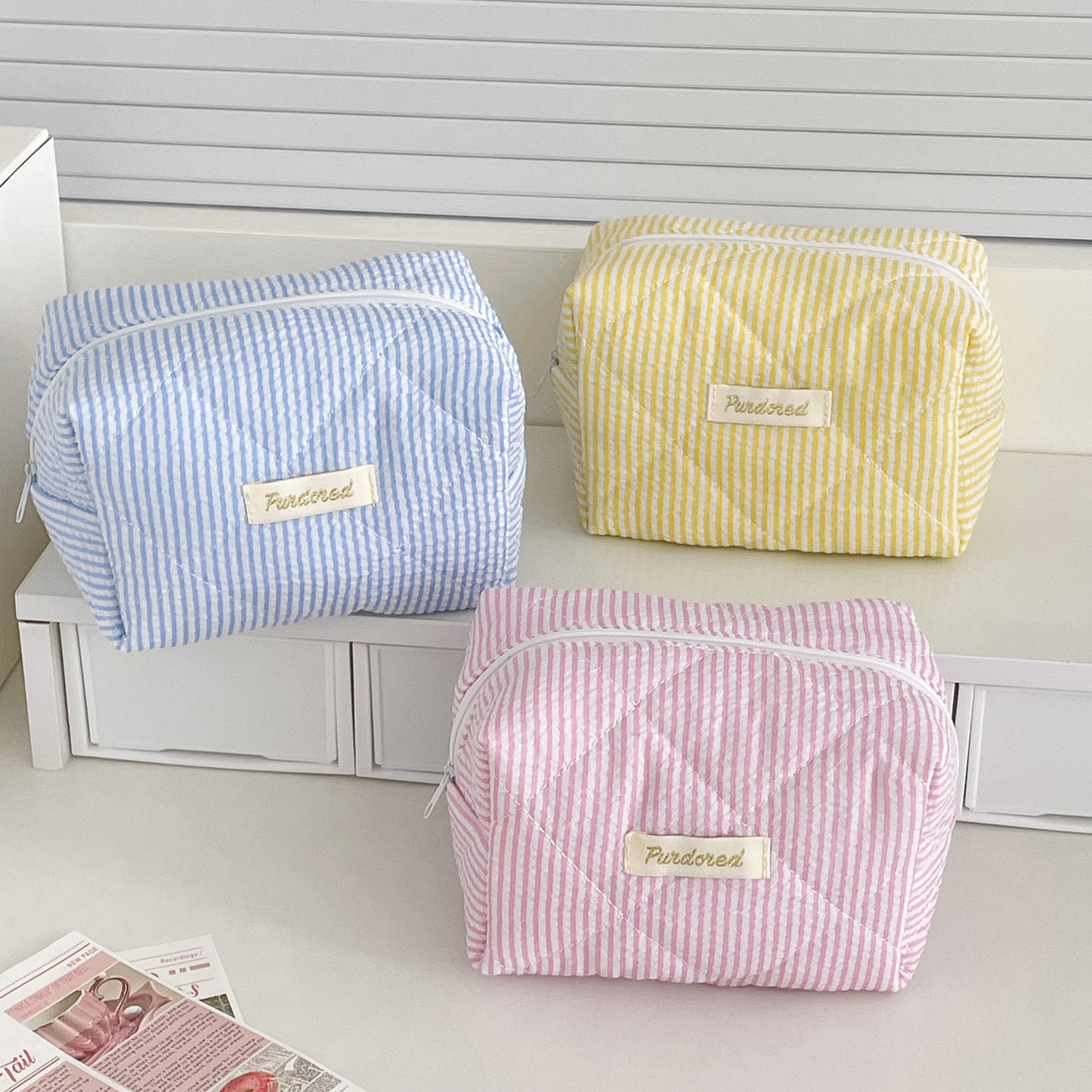 Stripe colorful cosmetic bag π