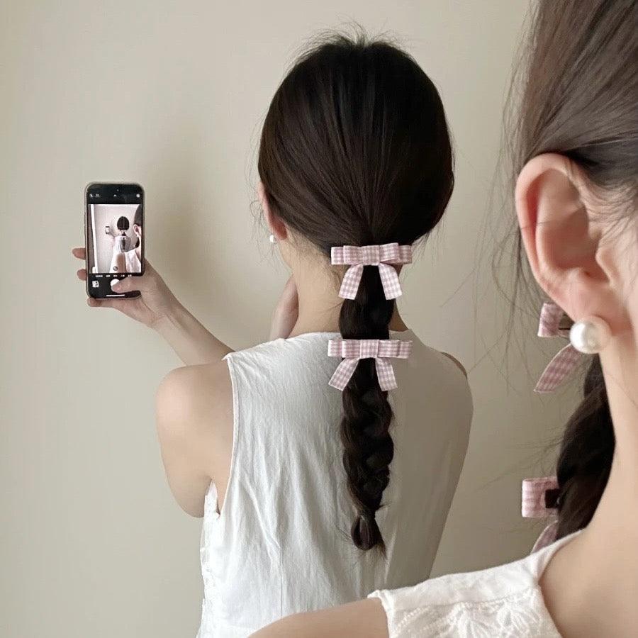 Plaid ribbon clip