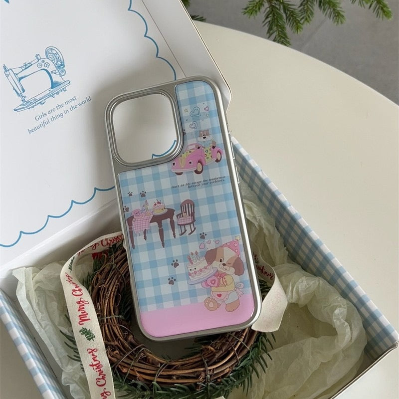 Dating dogs plaid style iPhone case