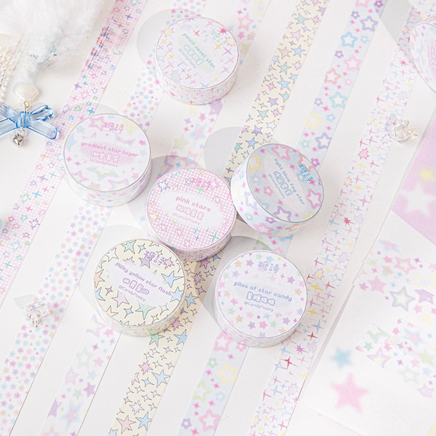 Star series Matte glitter paper tape ✨