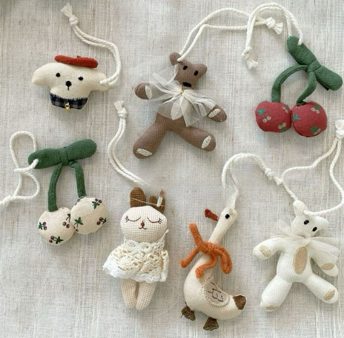 Sweet Fabric β Teddy, Swan, Pup & Cherry Charm