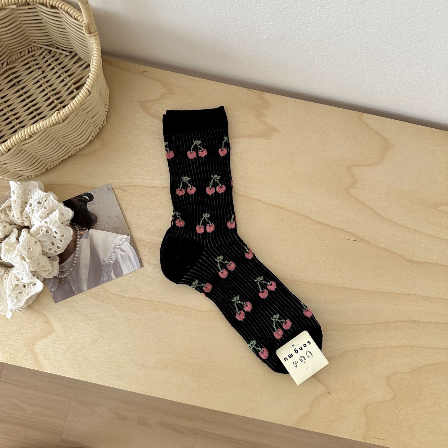 Spring girl Mid-Calf Socks 🍒