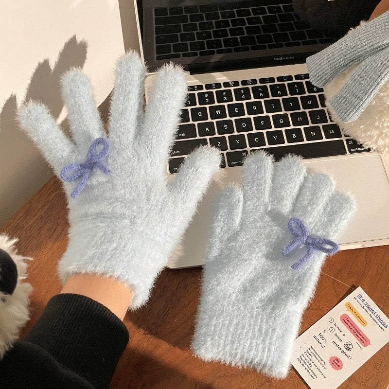Ribbon couple gloves