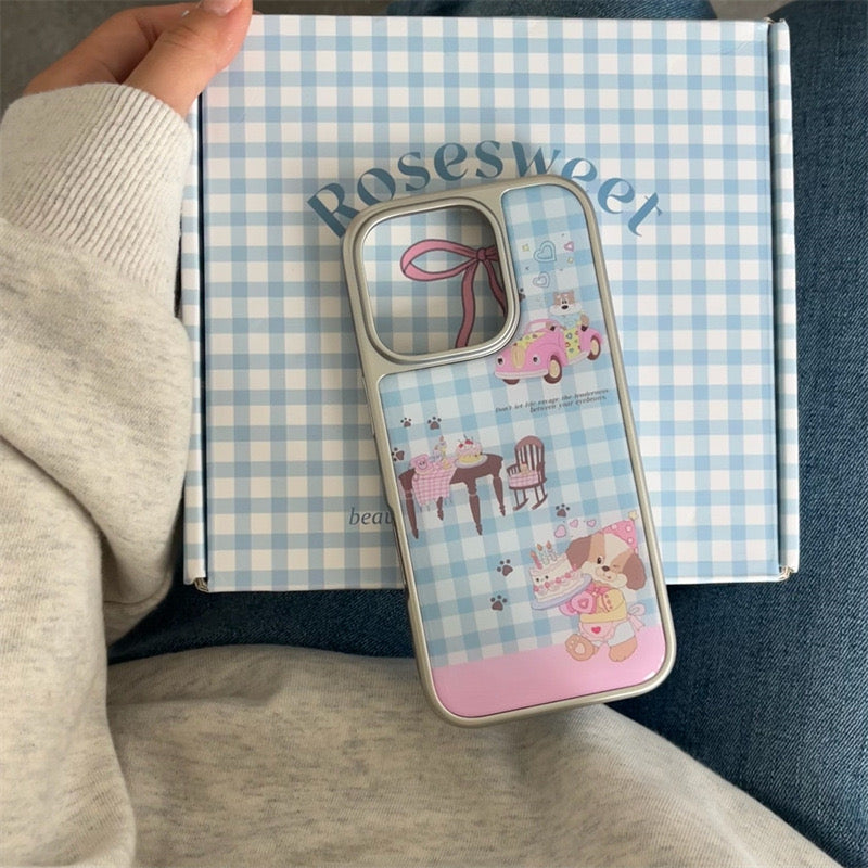 Dating dogs plaid style iPhone case