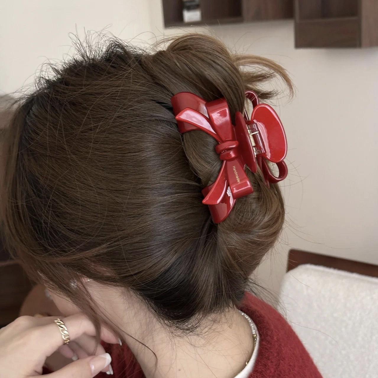French ribbon hair claw clip