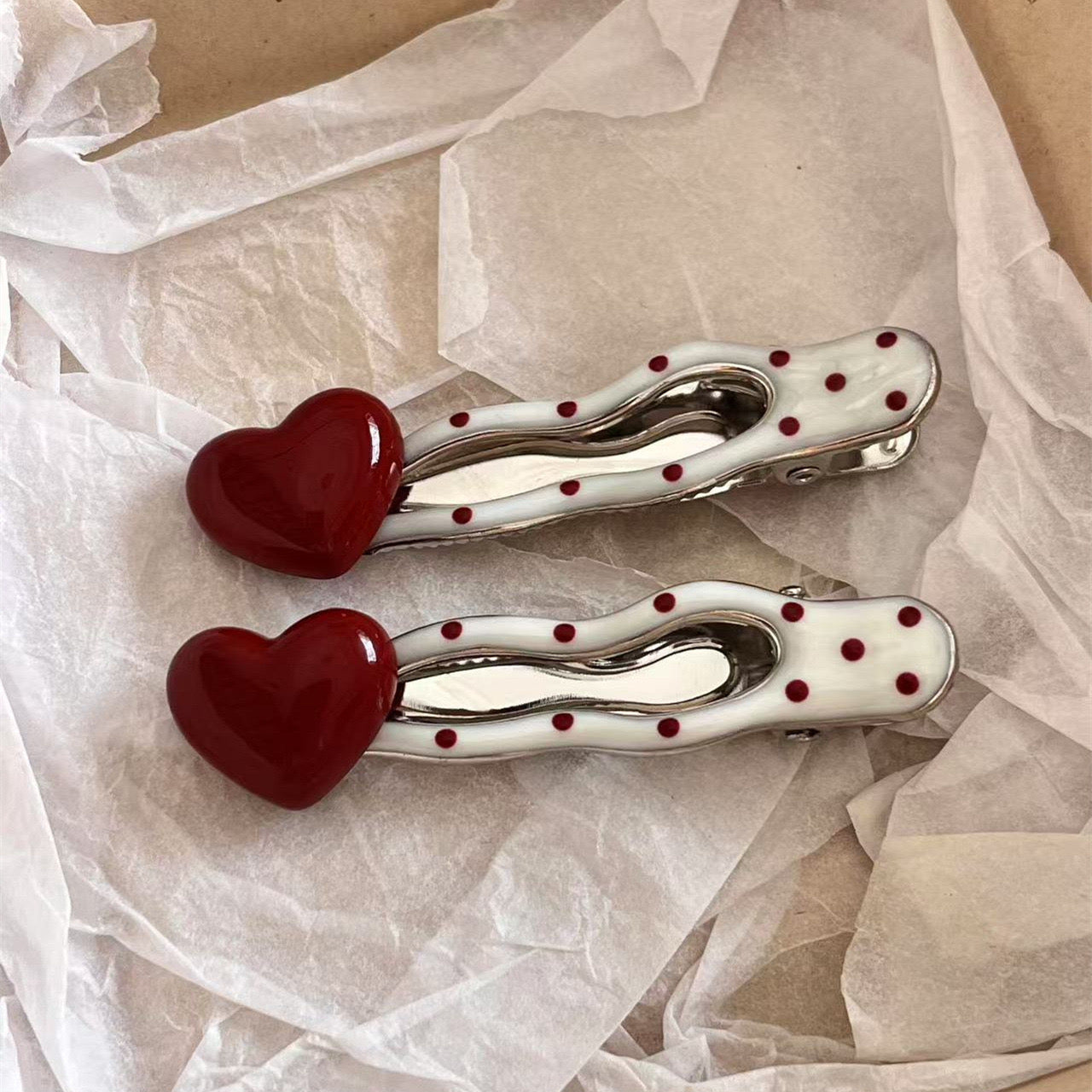 Red heart clip (set)❣️