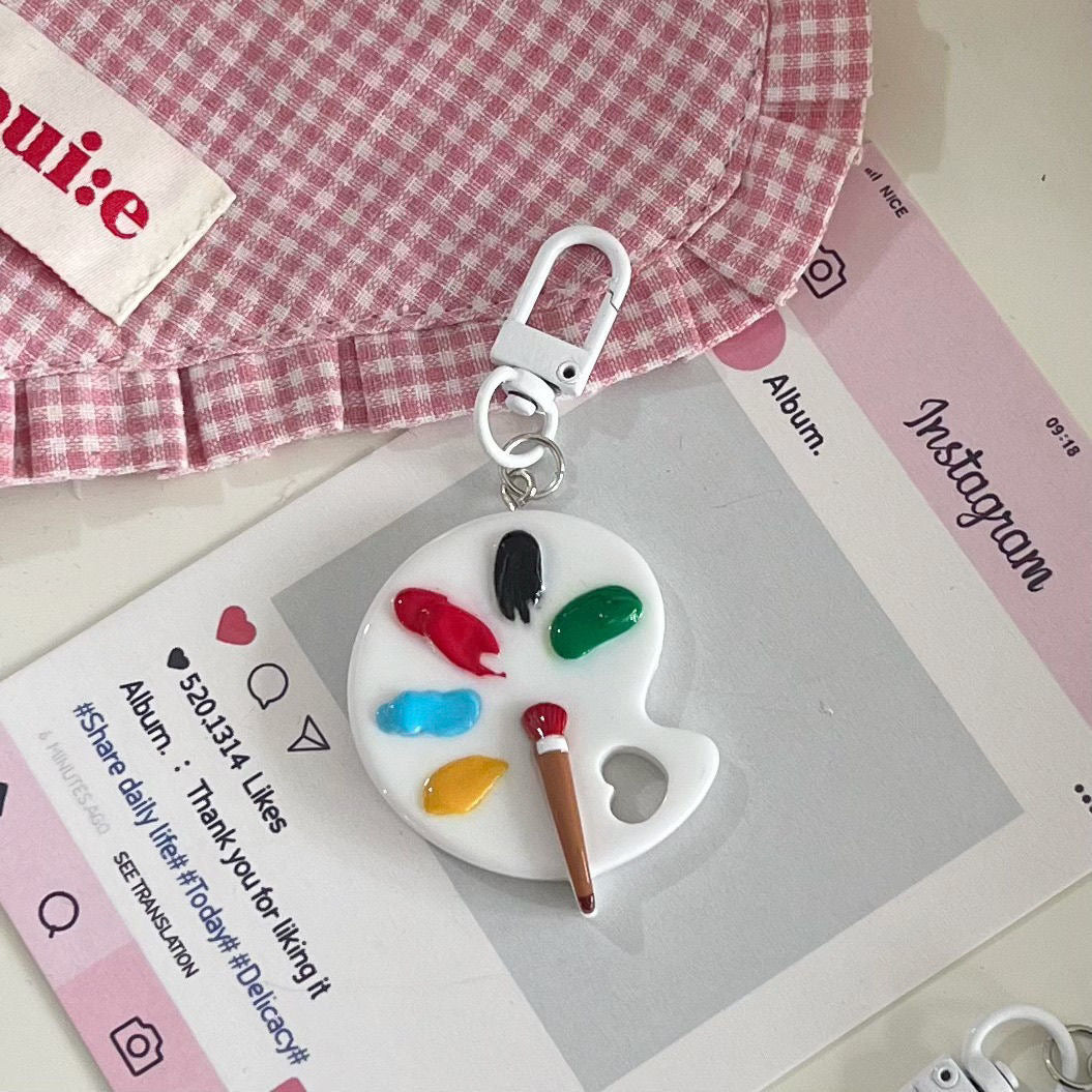 Cute Paint Palette & Skateboard Charm