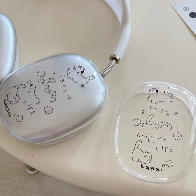 Scribble daily cats AirPods Pro Max Case🖍️
