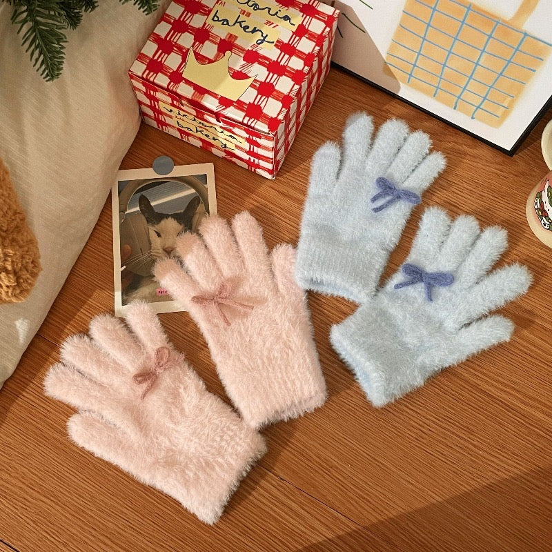 Ribbon couple gloves