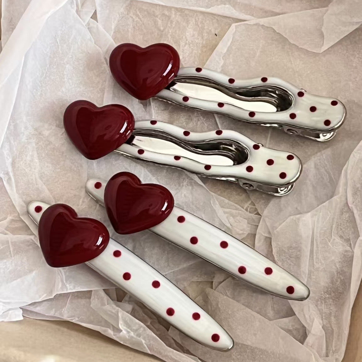Red heart clip (set)❣️
