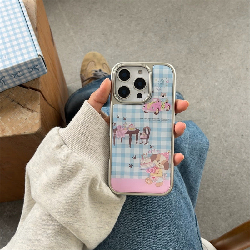 Dating dogs plaid style iPhone case