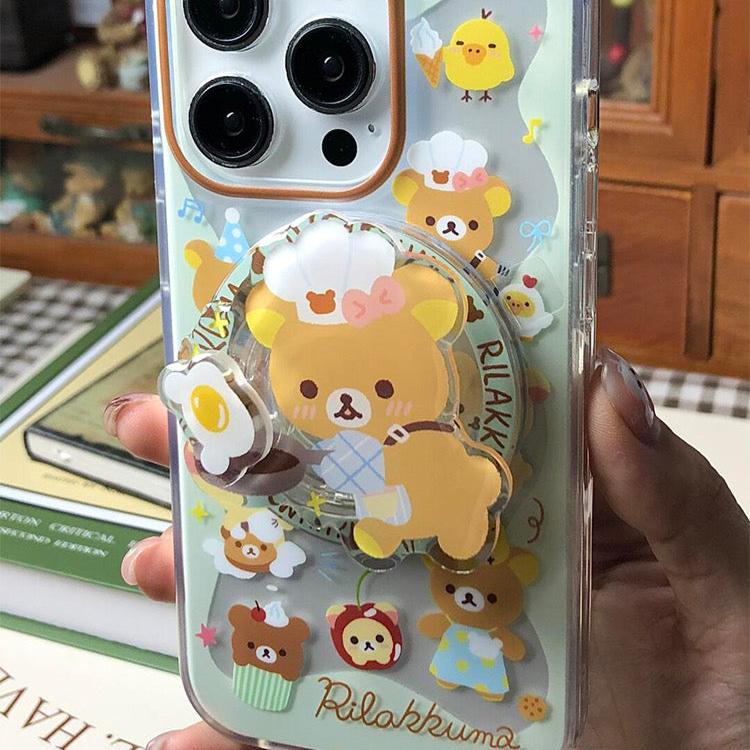 iPhone case featuring a playful design of a bear chef with kitchen utensils, showcasing a colorful and whimsical style perfect for cooking enthusiasts.
