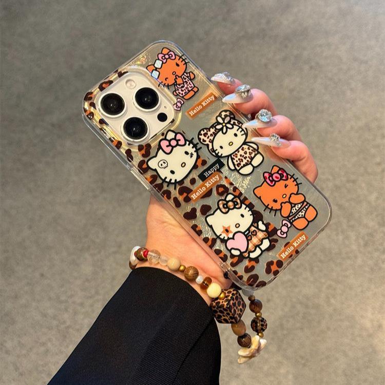 Y2K kitty party iPhone case with keychain.
