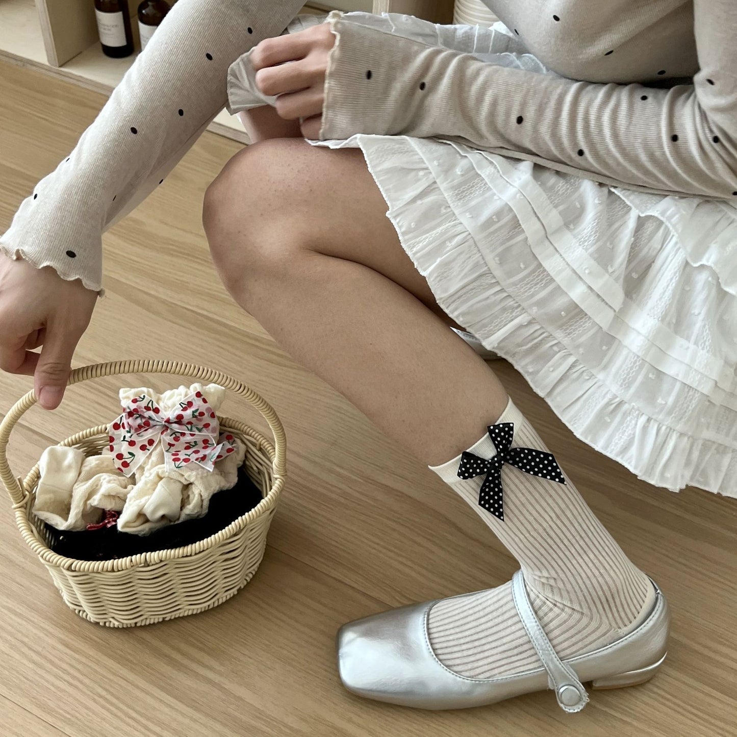Spring girl Mid-Calf Socks 🍒