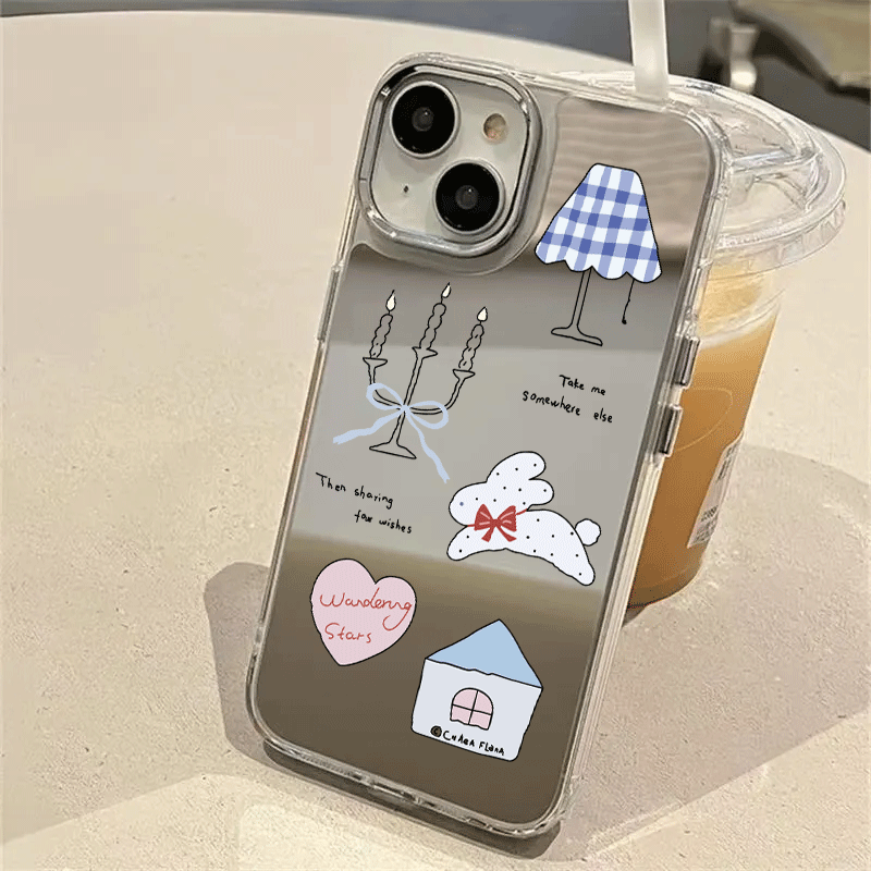 Mirror cute illustration iPhone case