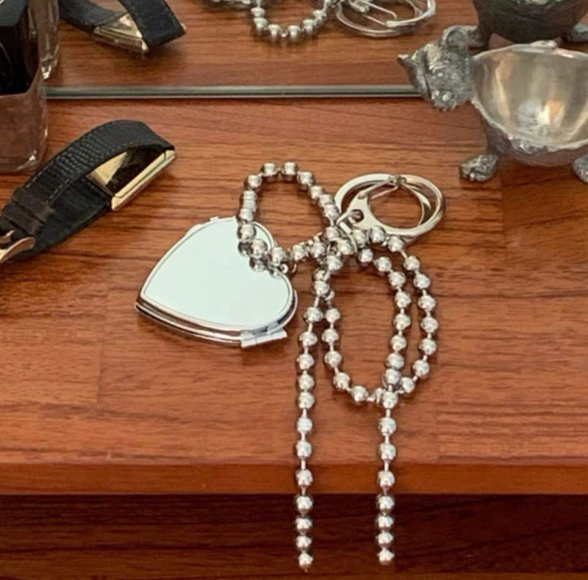 Korean INS Heart Bead Keychain / Bag Charm