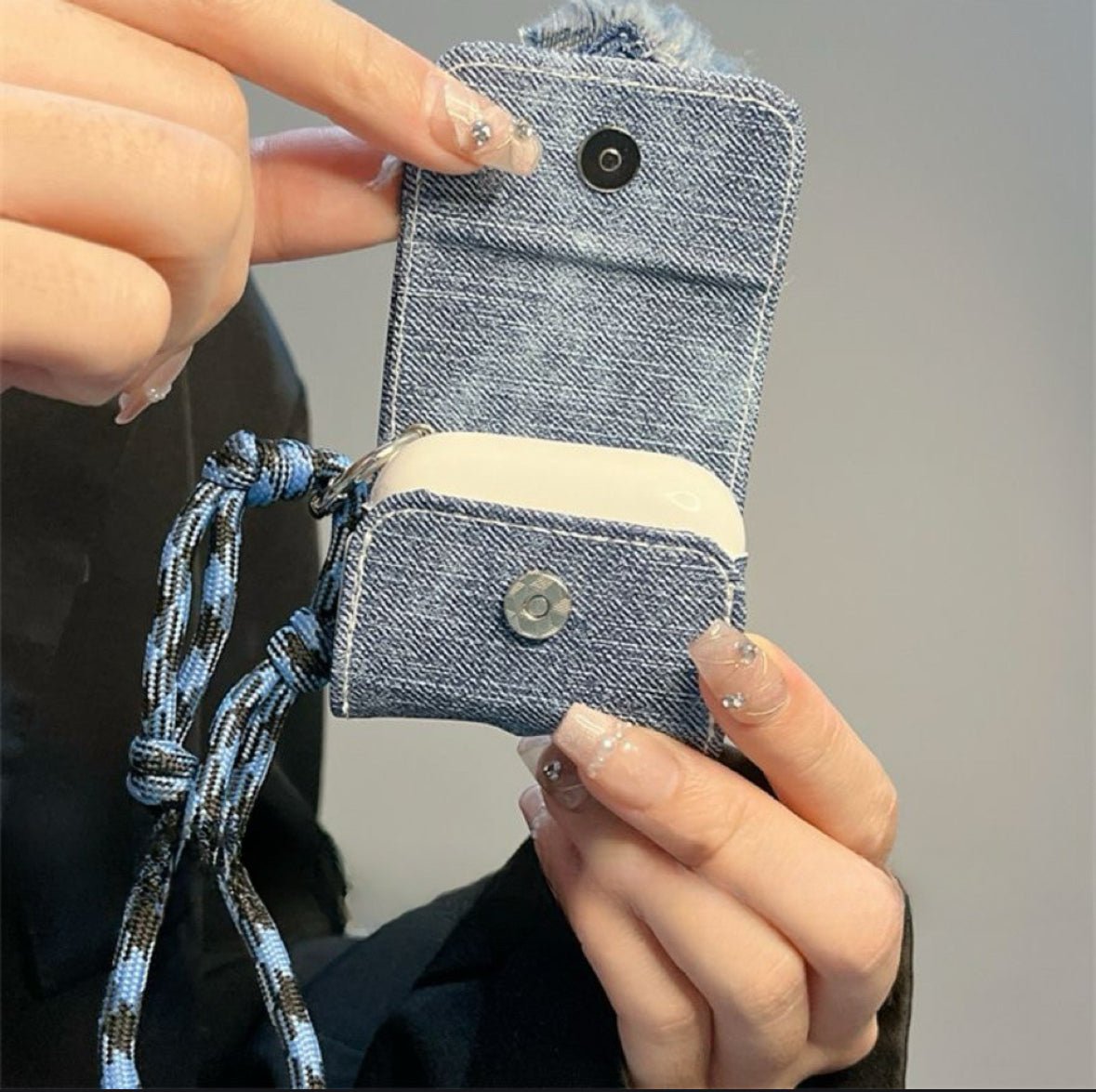 Heart Denim AirPods Case Charm