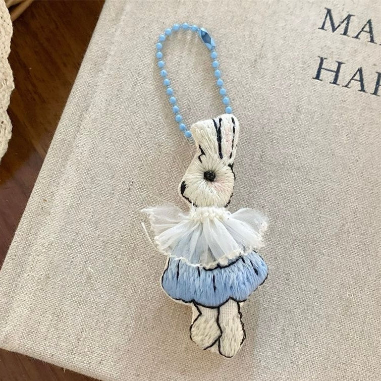 Blue Gingham Bow & Teddy Charm