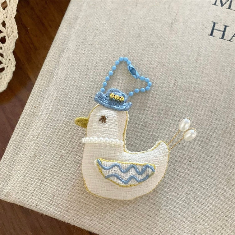 Blue Gingham Bow & Teddy Charm