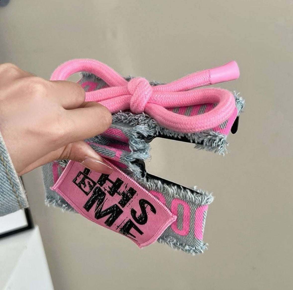 Double-Sided Denim Butterfly Hair Clip