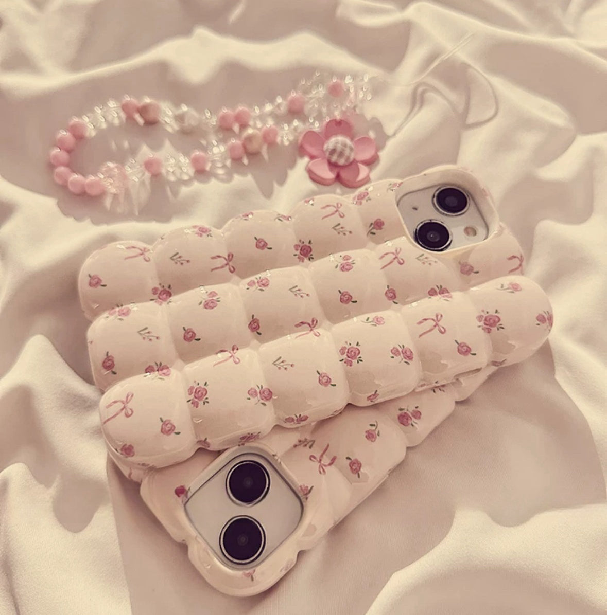 Ribbon and flowers iPhone case