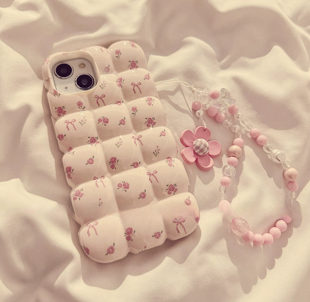 Ribbon and flowers iPhone case