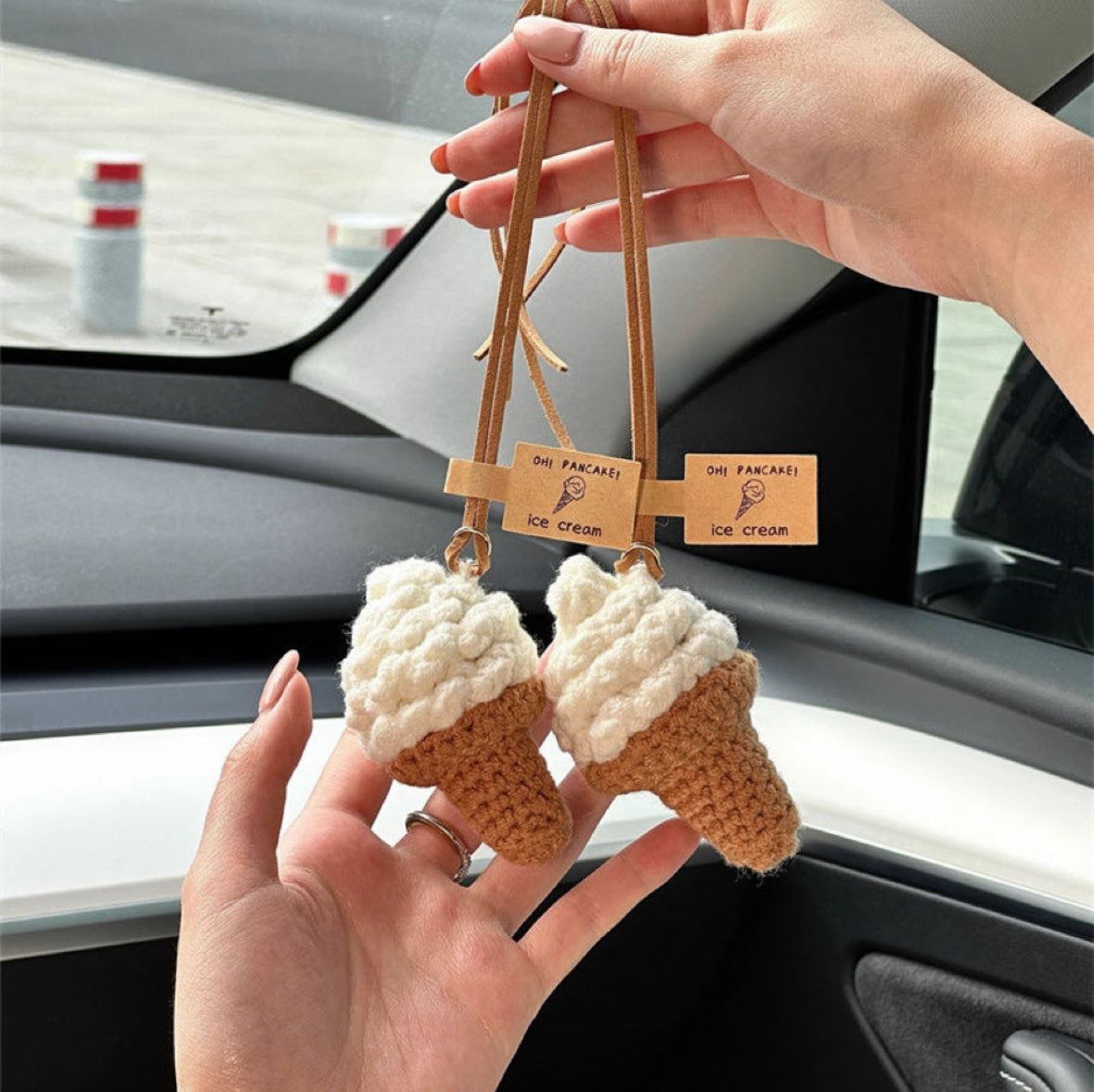 Plush Ice Cream Cone Charm