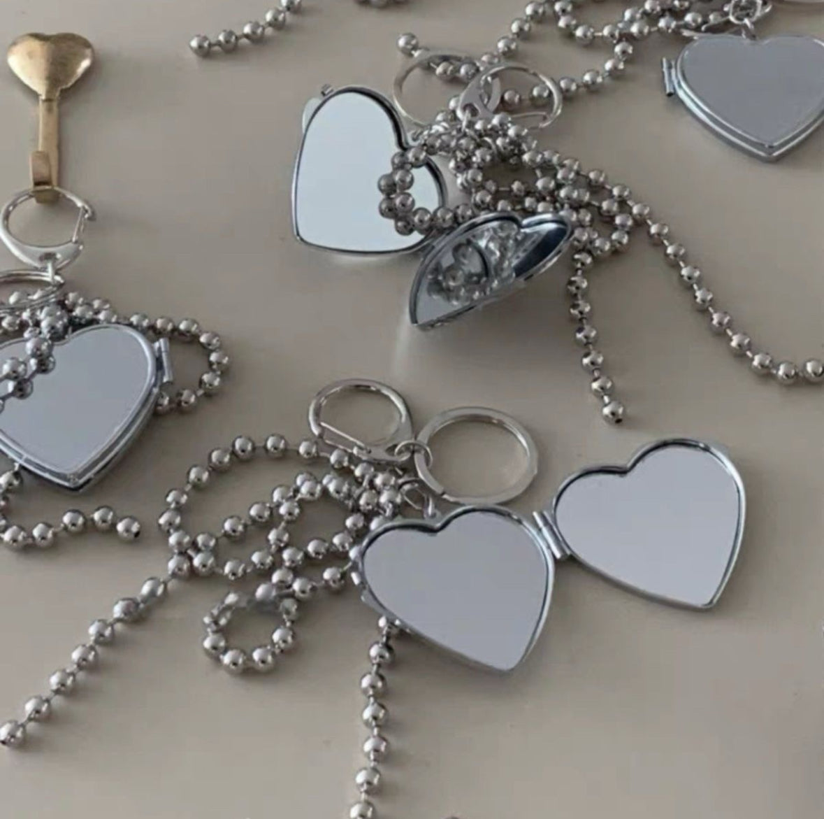 Korean INS Heart Bead Keychain / Bag Charm