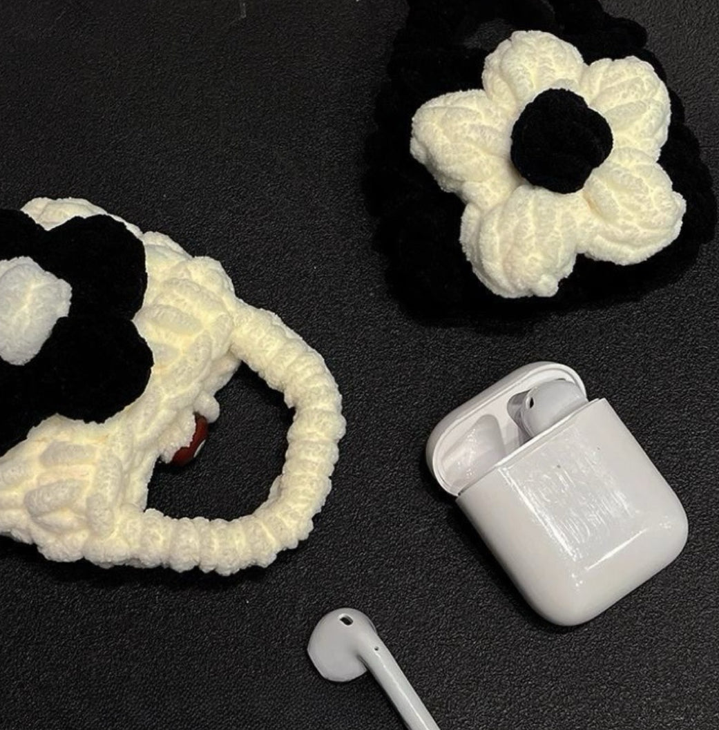 Handcrafted knitted flower charm