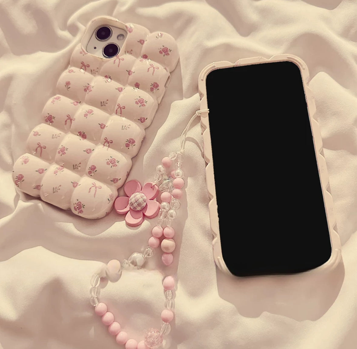 Ribbon and flowers iPhone case