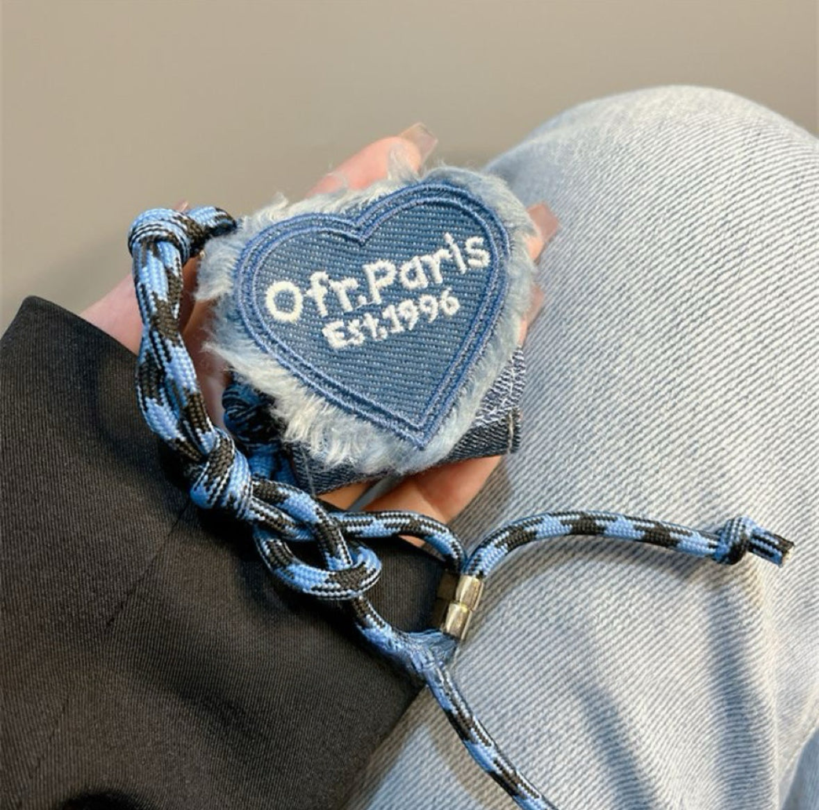 Heart Denim AirPods Case Charm