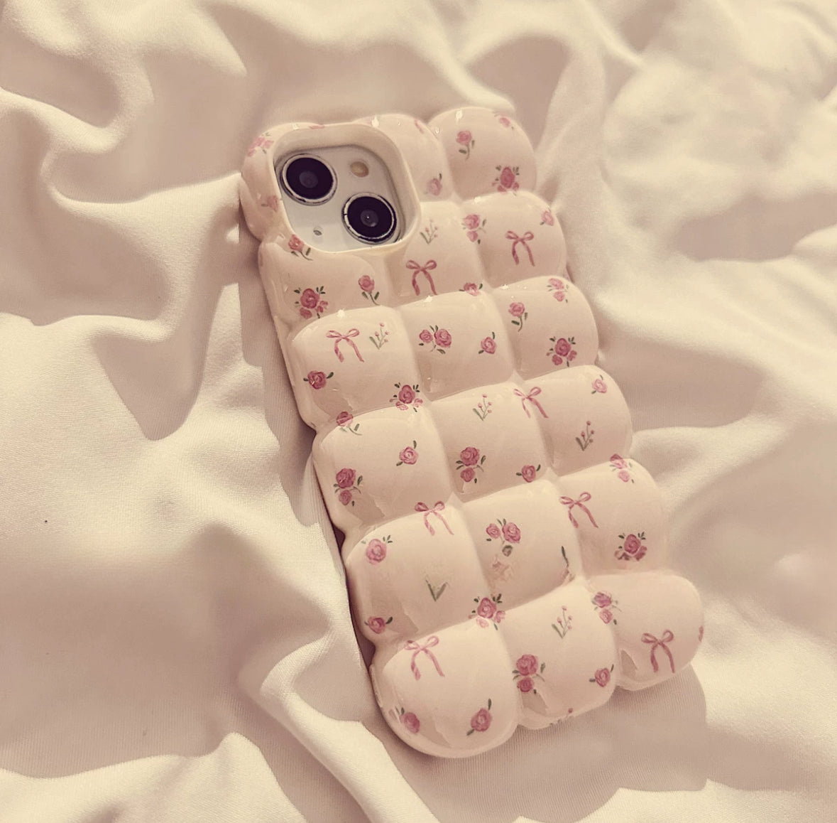 Ribbon and flowers iPhone case