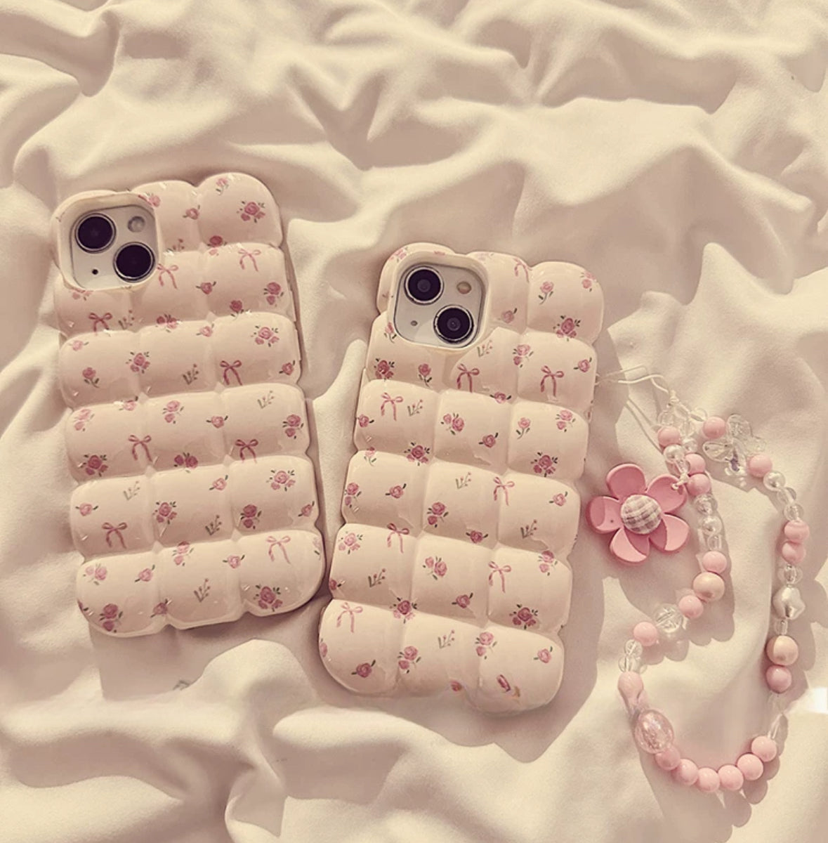 Ribbon and flowers iPhone case