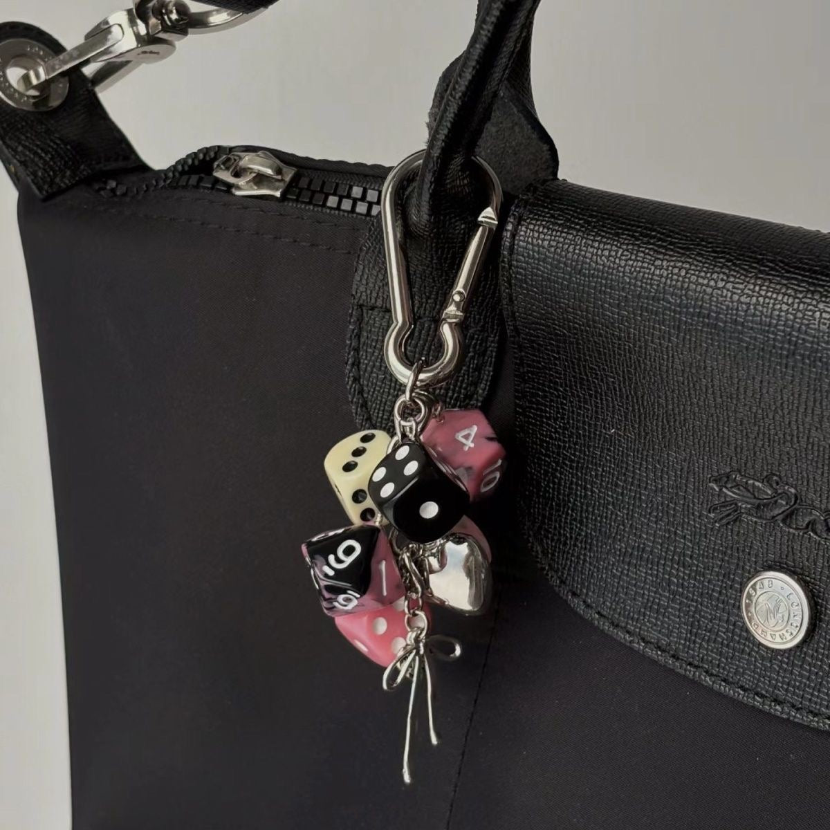 Pink Gothic Dice Charm