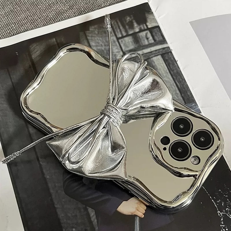 Metallic Sliver fabric Ribbon iPhone case