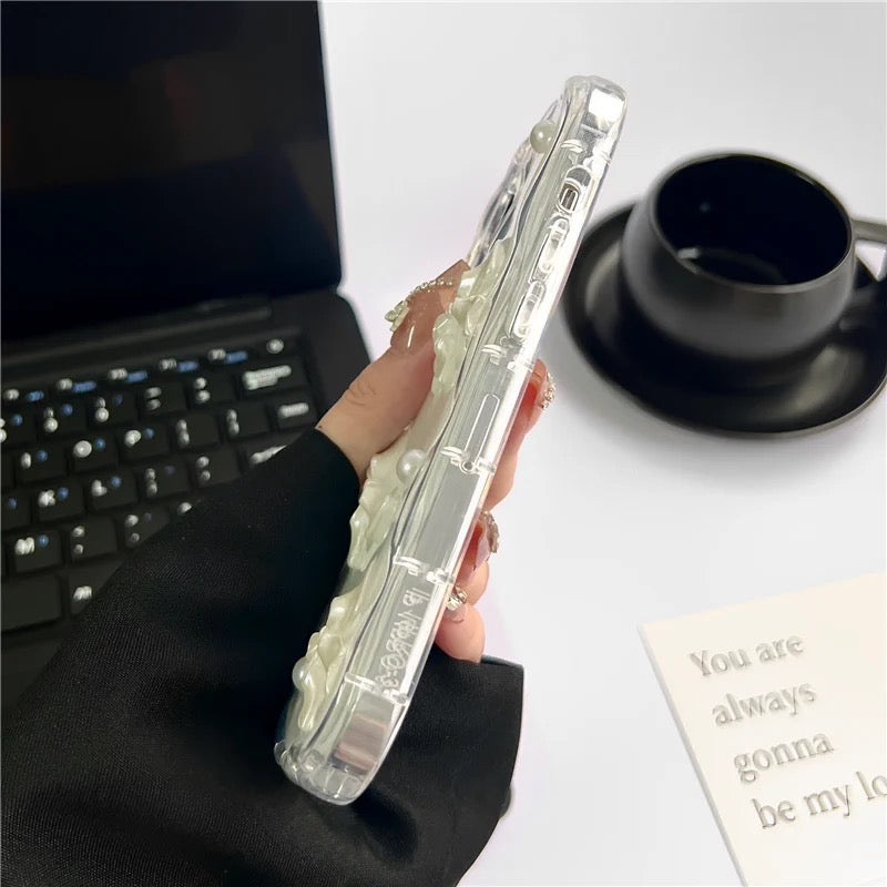 Creamy white Ribbon iPhone case