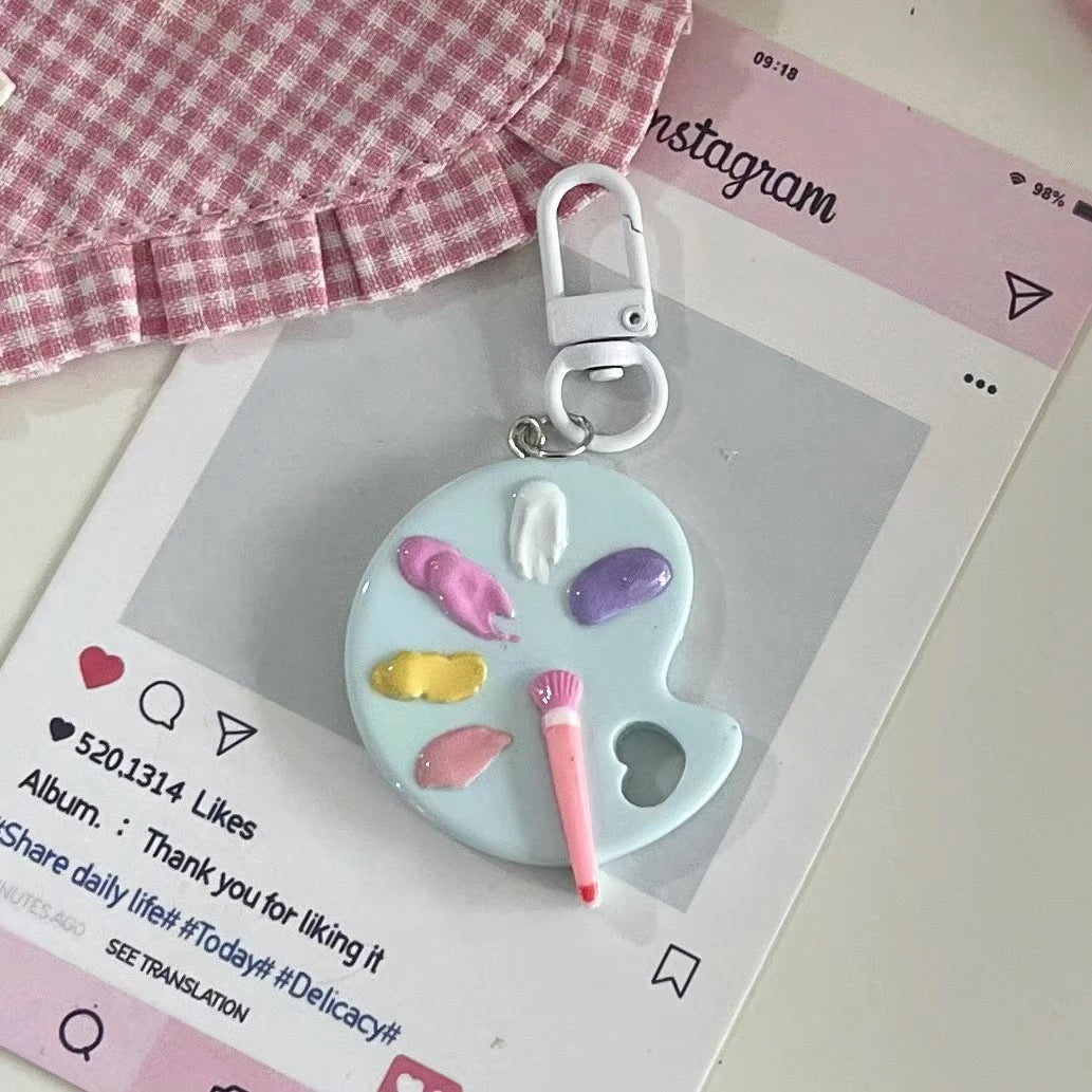 Cute Paint Palette & Skateboard Charm